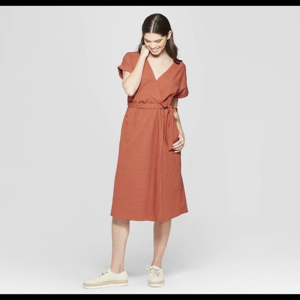 Universal Thread burnt orange wrap dress